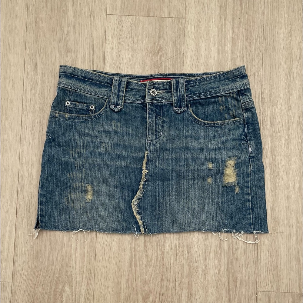 Vanilla Star Mini Jean Y2K Denim Skirt
